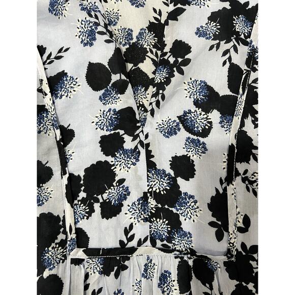 Loft floral peasant boho 3/4 bell Sleeve women's ight blue Blouse Size large - Picture 11 of 13